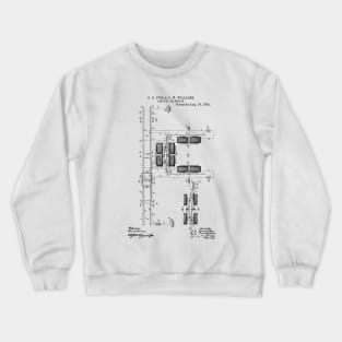 Railway Telegraph Vintage Patent Hand Drawing Crewneck Sweatshirt